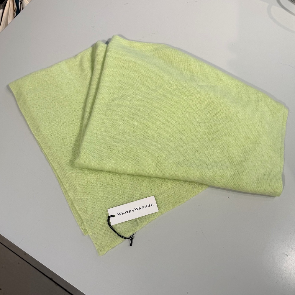 NEW White + Warren Pistachio Cashmere Travel Wrap 36" x 81"